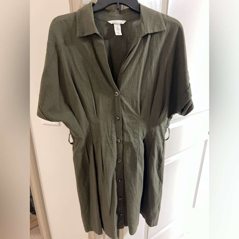 H&M Olive Green Button-Up Dress